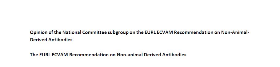 The EURL ECVAM Recommendation